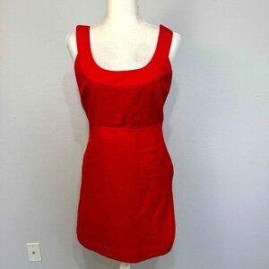 Anthropologie Maeve Women's Sleeveless Scoop Neck Mini Dress Pockets Red Size 6